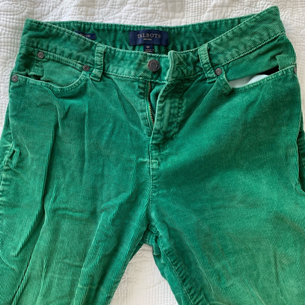 Talbots Green Corduroy Pants